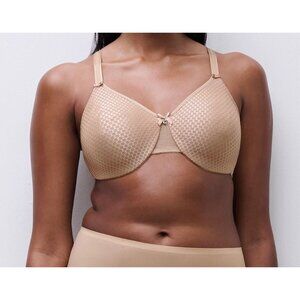 Chantelle C Magnifique Nouveau Seamless Unlined Minimizer Bra Beige Sz 36H NWOT